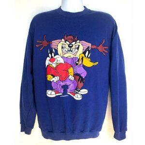 WB Sun Sportswear‎ Vintage 1993 Looney Tunes Sweatshirt Adult XL Blue